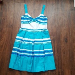 NWOT Sandra Darren Blue and White Striped Dress